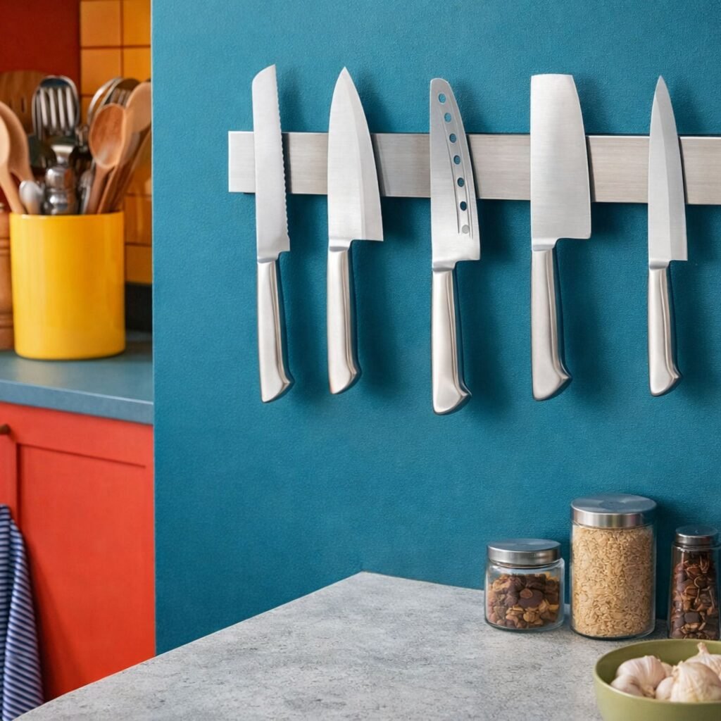 Rangement couteaux cuisine : les meilleures solutions pour les organiser en toute sécurité aimant à couteaux rangement cuisine