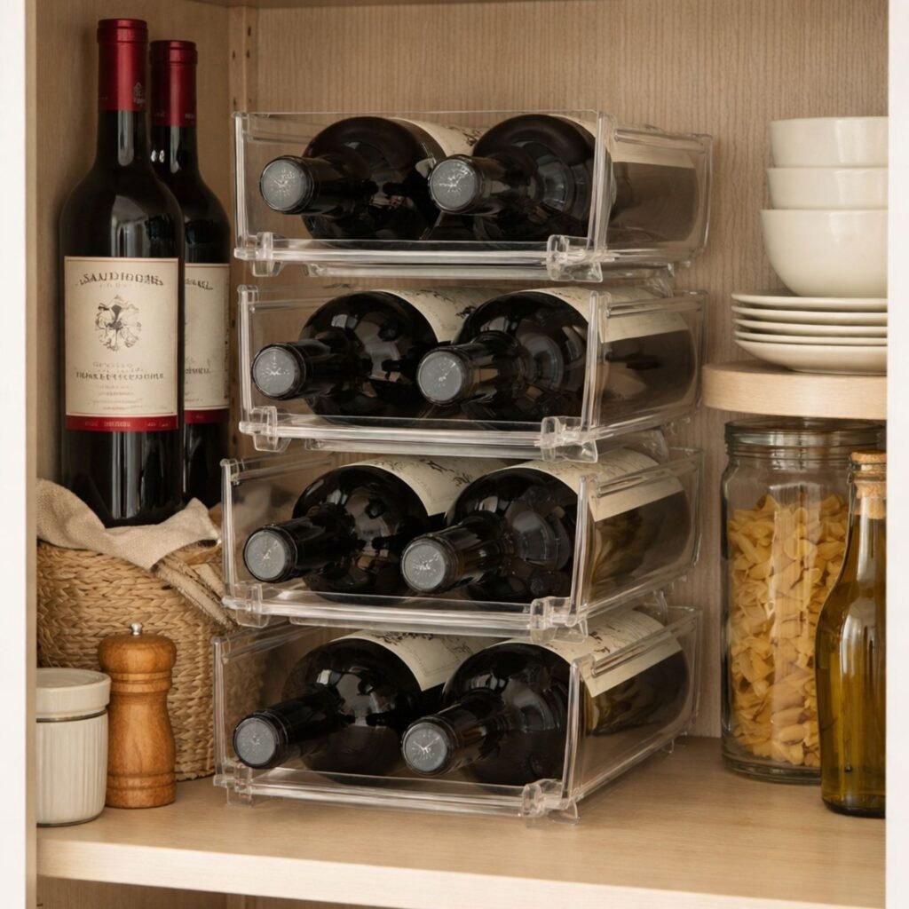 organisateur bouteille empilable