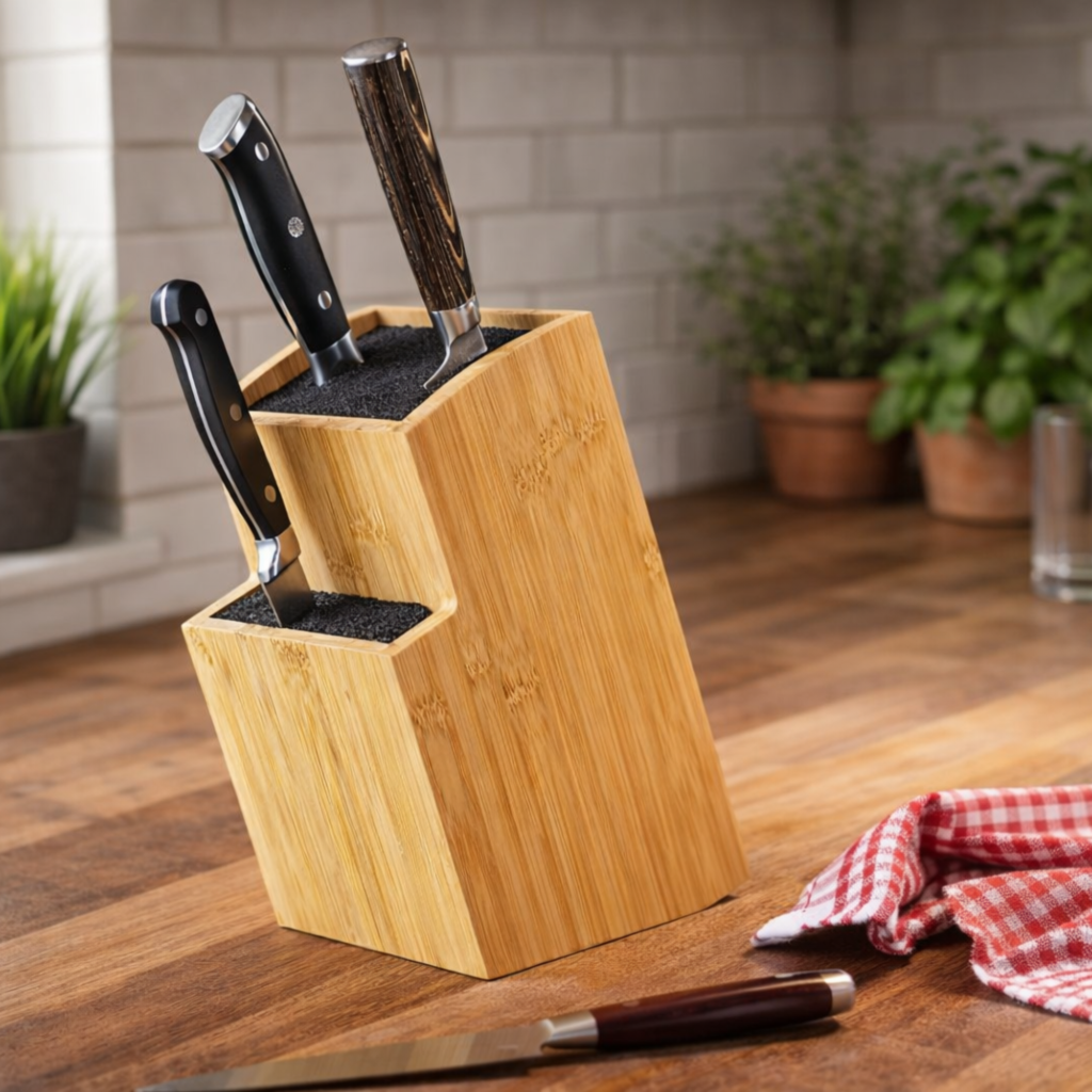 Rangement couteaux cuisine : les meilleures solutions pour les organiser en toute sécurité porte couteaux cuisine bois