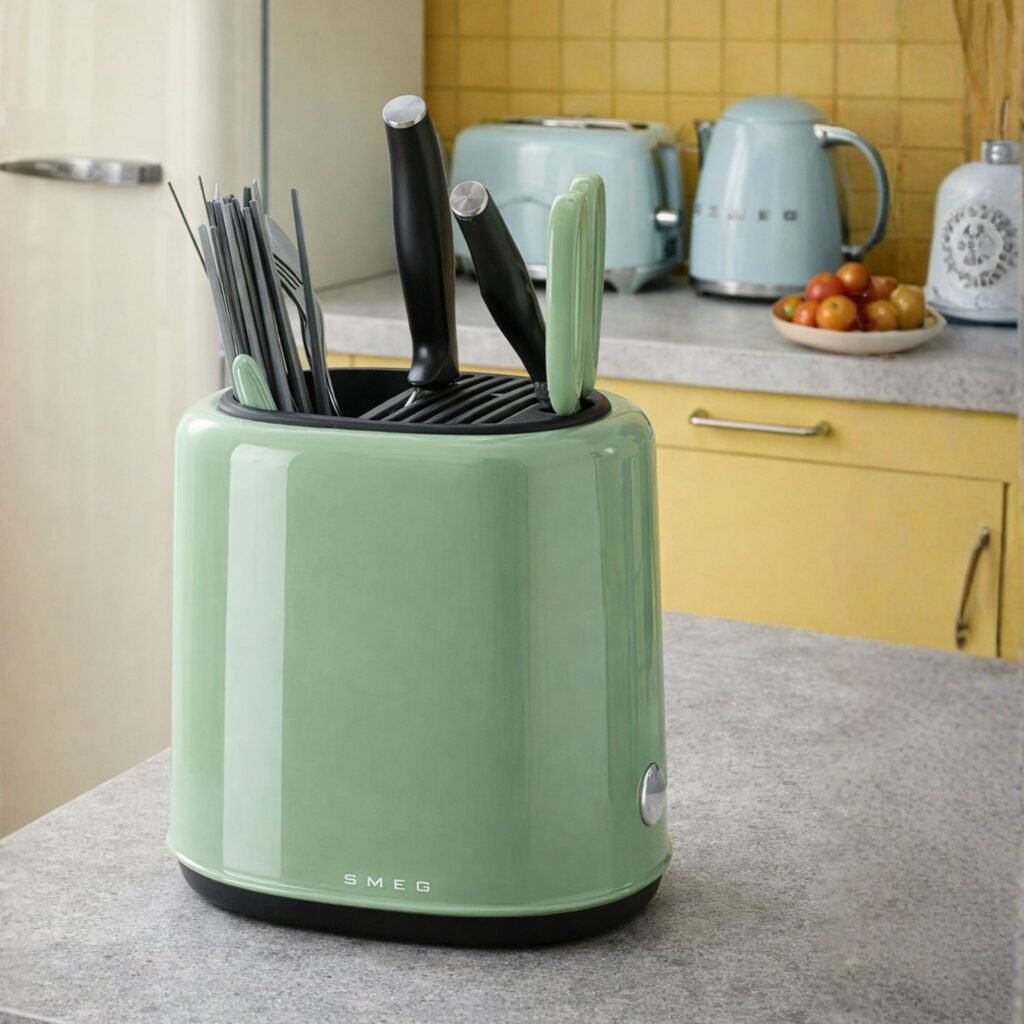 Rangement couteaux cuisine : les meilleures solutions pour les organiser en toute sécurité pot à couteaux type smeg colorfull