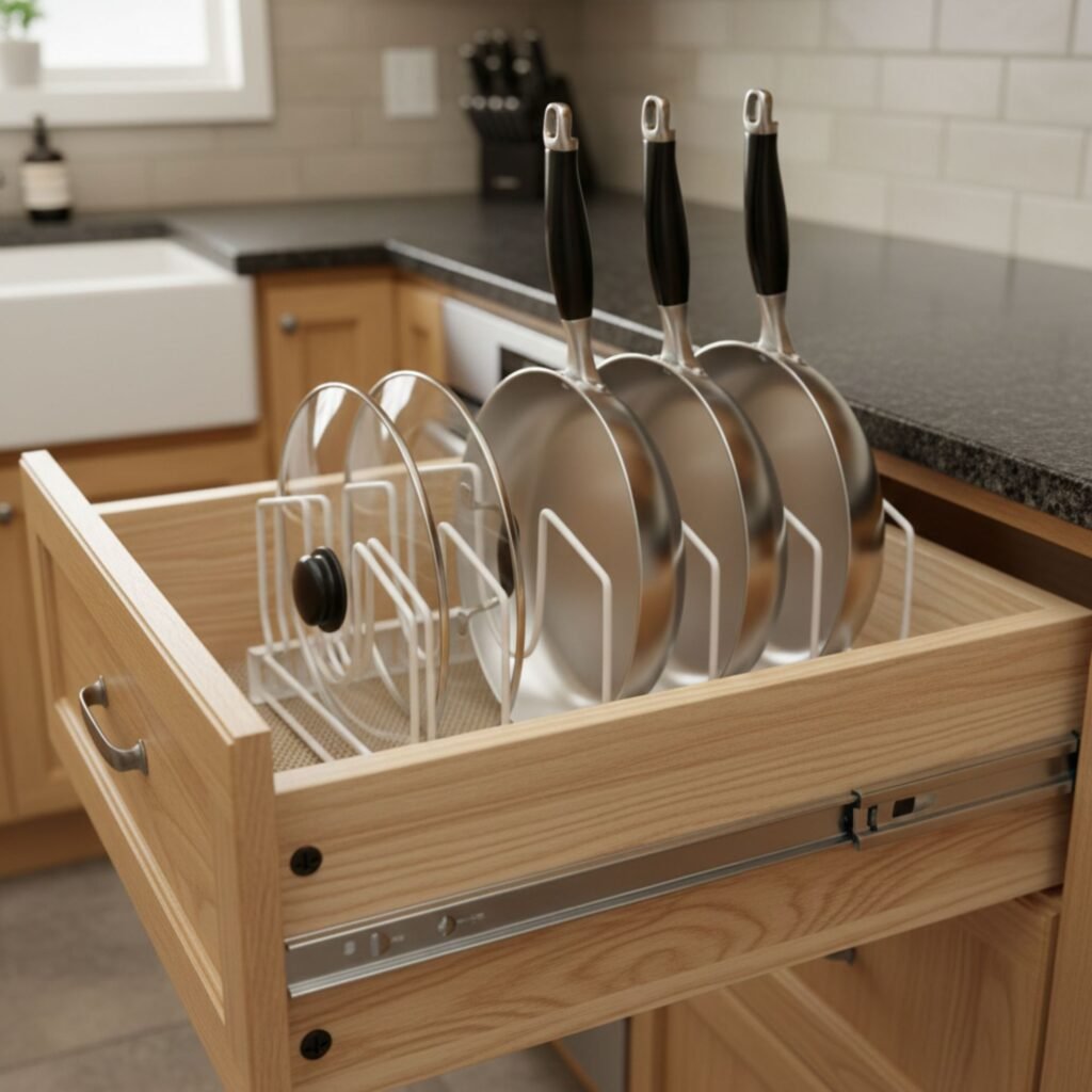 rangement couvercle extensible poele casserole