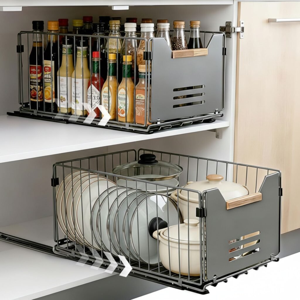 rangement extensible placard cuisine